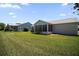 Well-maintained backyard with green grass, a screened-in patio, and plenty of space for outdoor enjoyment and entertaining at 517 San Pedro Dr, Lady Lake, FL 32159
