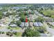 Aerial view of the property surrounded by lush landscaping and a serene lake at 5614 King James Ave, Leesburg, FL 34748
