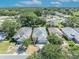 Aerial view showcasing the house's location, roof, and proximity to neighboring homes and landscaping at 5614 King James Ave, Leesburg, FL 34748