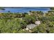 Aerial view of the home surrounded by lush trees, showing proximity to a scenic lake at 16730 Beauclaire Ct, Tavares, FL 32778