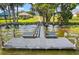 Lakefront home with a long, private dock featuring built-in benches for enjoying waterfront views at 3584 Tropical Seas Loop, Tavares, FL 32778