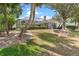 Expansive backyard featuring mature trees, a screened lanai, and meticulous landscaping at 39206 Treeline Dr, Lady Lake, FL 32159