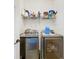 This laundry room is equipped with stainless steel front-loading washer and dryer at 520 Rob Roy Dr, Clermont, FL 34711