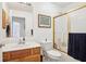 Bathroom featuring a shower and tub combination with a wooden vanity at 732 Ramirez Ave, The Villages, FL 32159