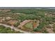 Overhead landscape picture shows a private pond surrounded by mature trees at 5787 Marion County Rd, Lady Lake, FL 32159