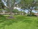 Community green space with mature trees and lush lawn, offering a peaceful environment at 632 Delgado Ave, The Villages, FL 32159