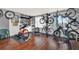 Exercise room with a variety of bicycles and maintenance equipment at 9642 Bear Lake Rd, Apopka, FL 32703