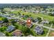 Scenic aerial view showcases the neighborhood with lush landscaping, golf course, and homes in a tranquil community setting at 9757 Se 175Th Pl, Summerfield, FL 34491