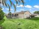 Well-maintained backyard with a chain-link fence and mature trees offer privacy and space at 9757 Se 175Th Pl, Summerfield, FL 34491
