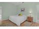Comfortable bedroom featuring hardwood floors, soft green walls, and a calming atmosphere at 17036 Se 79Th Clearview Ave, The Villages, FL 32162