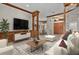 Inviting living room with beautiful woodwork, tile flooring, and a stylish decor with comfortable seating at 1721 Sunset Ridge Dr, The Villages, FL 32162