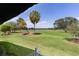 Picturesque view of a lush green landscape and pond from the property at 1721 Sunset Ridge Dr, The Villages, FL 32162