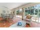 The sunroom features a comfortable seating area with large windows offering ample natural light, and easy access to the patio at 1875 Saybrook Way, The Villages, FL 32162