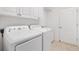 Convenient laundry room features modern washer and dryer and added storage space at 2669 Halsey Ter, The Villages, FL 32162