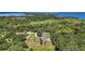 Expansive aerial view of a secluded estate nestled among lush greenery near the waterfront at 6905 Clayton St, Mount Dora, FL 32757