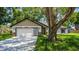 Charming single-story home featuring a two-car garage, well-manicured lawn, and neutral exterior paint at 10033 Canterbury Dr, Leesburg, FL 34788
