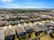 Drone view showcasing the property's setting within a residential community near a lake at 13304 Magnolia Valley Dr, Clermont, FL 34711