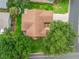 A bird's-eye view of a well-maintained property featuring lush landscaping and a clean roof at 17349 Se 76Th Flintlock Ter, The Villages, FL 32162