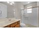 Inviting bathroom featuring a glass-enclosed shower and vanity at 1795 Piedmont Pl, Lake Mary, FL 32746
