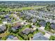 Planned community featuring meticulously maintained homes, mature landscaping, and a golf course in the distance at 1842 Lake Ridge Dr, The Villages, FL 32162