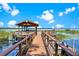Private boat dock and covered structure on the tranquil waterfront property at 2400 N Griffin Dr, Leesburg, FL 34748