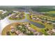 Scenic aerial view of a community with homes nestled around a lake and surrounded by natural beauty at 2641 Meadow View Ct, Kissimmee, FL 34746