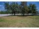Lush backyard with mature trees and a white fence, providing a private and serene outdoor space at 31920 Parkdale Dr, Leesburg, FL 34748