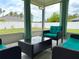The screened-in lanai with comfortable seating and a view of the private backyard is great for relaxing at 3638 Sw 127Th Lane Rd, Ocala, FL 34473