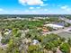 An aerial view shows the property's layout, including the house and a lovely pool in its backyard at 506 Perkins St, Leesburg, FL 34748