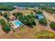 A comprehensive view of community amenities including a pool, clubhouse, tennis courts, and park at 5354 Travertine St, Mount Dora, FL 32757
