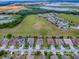 An aerial view of a home showcasing the surrounding green space and neighborhood at 718 Lake Douglas Dr, Groveland, FL 34736
