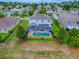 A beautiful view of a home with a pool and covered lanai at 718 Lake Douglas Dr, Groveland, FL 34736
