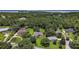 Beautiful aerial view of a house nestled among lush trees, highlighting its serene and private setting at 7249 Chesterhill Cir, Mount Dora, FL 32757