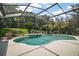 Screened-in pool with tropical landscaping and ample space for outdoor relaxation at 7249 Chesterhill Cir, Mount Dora, FL 32757