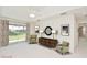 A spacious bedroom with a sliding glass door offers lots of living area at 987 Princeton Dr, Clermont, FL 34711