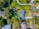 Aerial view of the lot with grassy yard and shade trees at 111 Cardinal Ln, Eustis, FL 32726