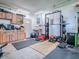 Workout equipment inside of the spacious two-car garage at 111 Cardinal Ln, Eustis, FL 32726