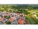 Wide aerial shot of homes in gated community overlooking a golf course and lush landscaping at 1305 Santa Maria Ave, The Villages, FL 32159