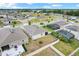 An aerial view of the house, highlighting the screened-in patio, the backyard, and neighborhood at 169 Jensen Dr, Groveland, FL 34736