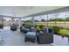 Beautiful screened patio with comfortable seating provides the perfect spot to enjoy outdoor living and scenic views at 2129 Landrea Loop, The Villages, FL 32163