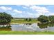 Lush backyard view showcasing a serene pond and stunning green space for outdoor activities at 24346 Amberleaf Ct, Leesburg, FL 34748