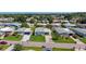An aerial view showcasing a well-planned community with mature trees, manicured lawns, and a serene neighborhood setting at 3026 Myakka River Rd, Tavares, FL 32778