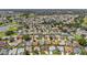 Expansive residential neighborhood featuring various homes, mature trees, and a serene lake nearby at 3041 Batally Ct, The Villages, FL 32162