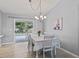 Bright dining area with a view of the backyard pool, featuring a white table and chairs at 3534 Auburndale Ave, The Villages, FL 32162