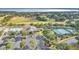 A community clubhouse with pool, tennis courts, playground, parking, and green spaces at 3842 Beacon Ridge Way, Clermont, FL 34711