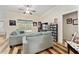 A comfortable living area featuring wood flooring and plenty of natural light at 704 Chelsea Ave, Fruitland Park, FL 34731