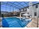 Beautiful screened-in pool area with lounge chairs, perfect for relaxing and entertaining at 722 Barefoot Bay Loop, Groveland, FL 34736