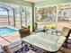 Inviting screened lanai with comfortable seating, scenic views, and a refreshing pool, perfect for relaxation at 974 Forest Hill Dr, Minneola, FL 34715