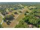 Expansive aerial view of a sprawling property, showcasing open land and mature trees at 111 Kentucky Blue Cir, Apopka, FL 32712