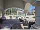 Community pool with chairs and tables at 14049 Fairway Island Dr # 118, Orlando, FL 32837